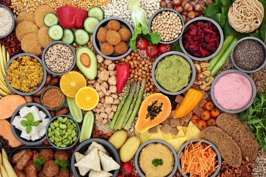 Obst, Gemüse, Nüsse, gesunde Ernährung