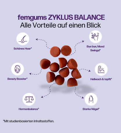 3 Monatskur femgums ZYKLUS BALANCE® - mit 13 wichtigen Vitaminen & Mineralstoffen