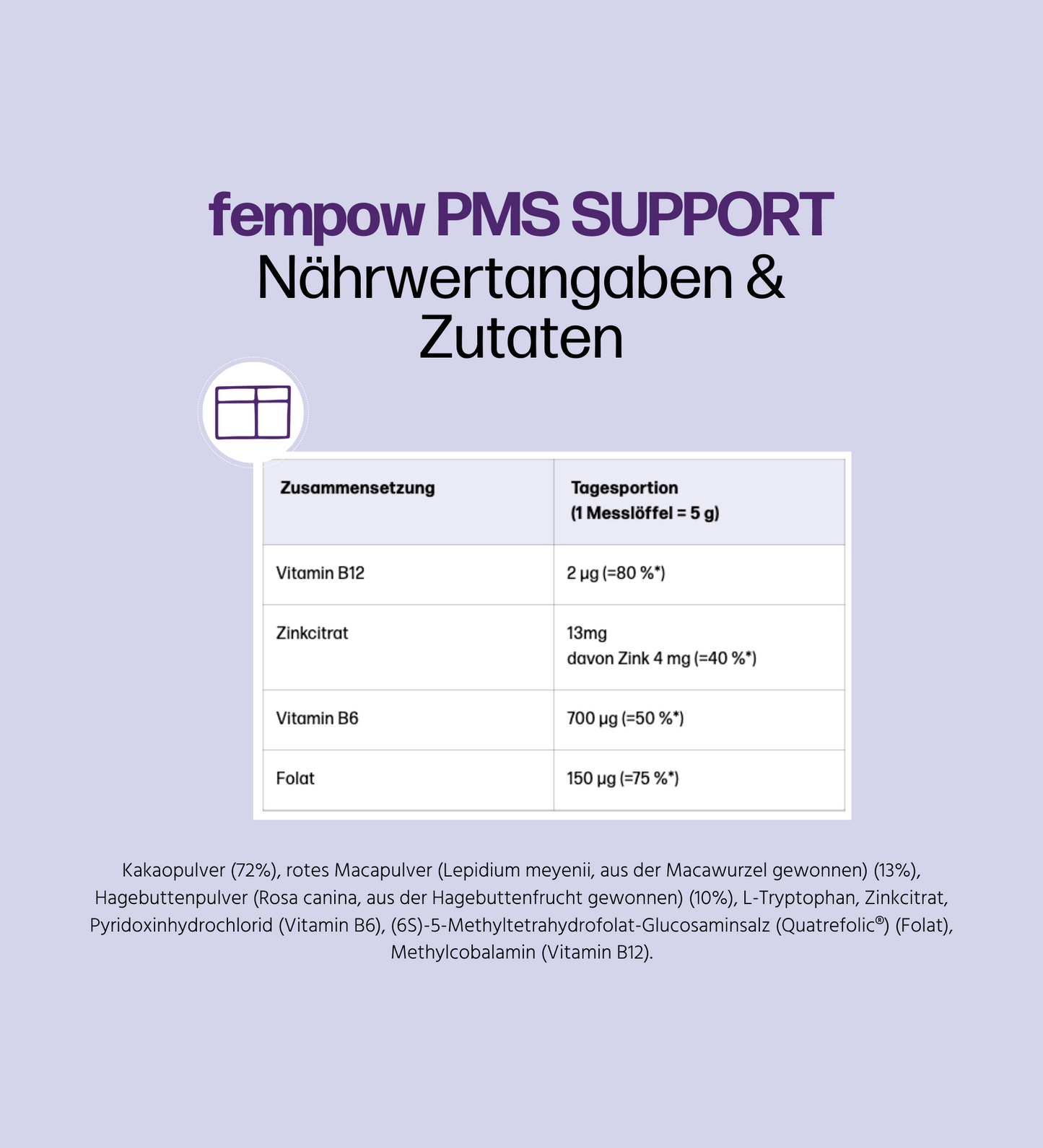 3 Monate fempow® PMS SUPPORT* - Vitamin B6 trägt zur Regulierung der Hormontätigkeit bei