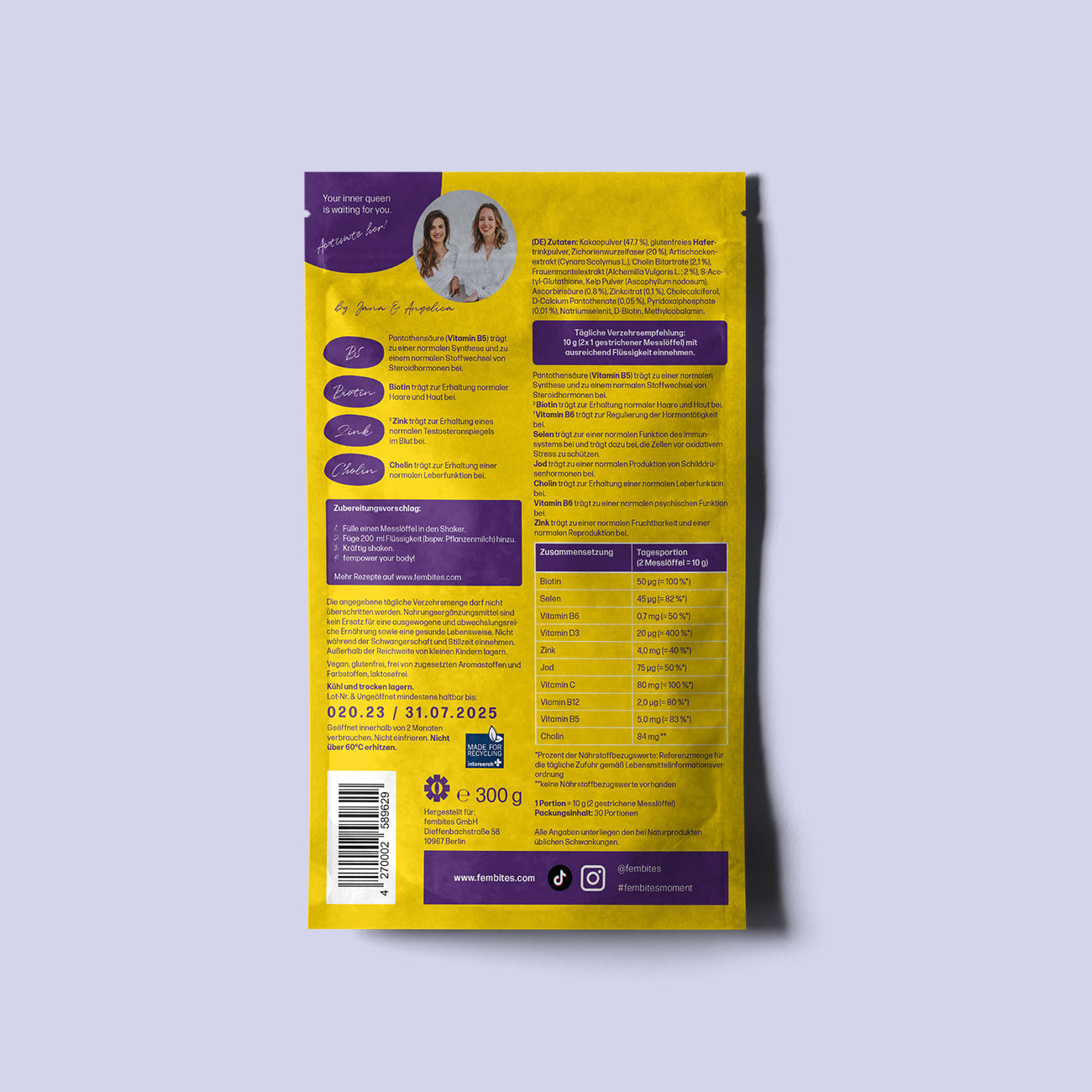 3 Monatskur fempow CLEANSE - mit Frauenmantelextrakt, Vitaminen, Zink und Cholin