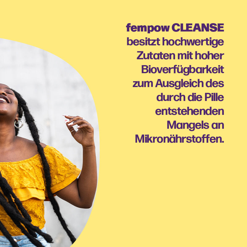 2 Monatskur fempow® CLEANSE - mit Frauenmantelextrakt, Vitaminen, Zink und Cholin