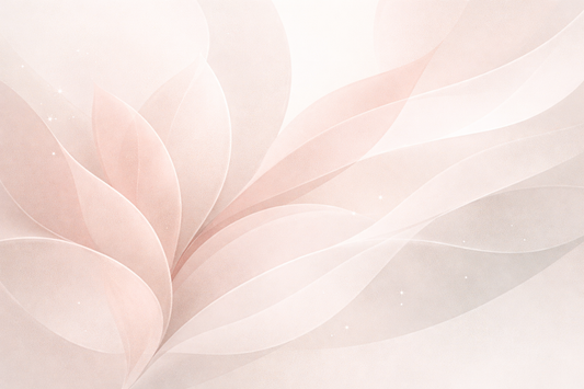 Minimalistisches Diagramm aus organischen Pastellformen, das sanfte Harmonie und zyklischen Rhythmus visualisiert