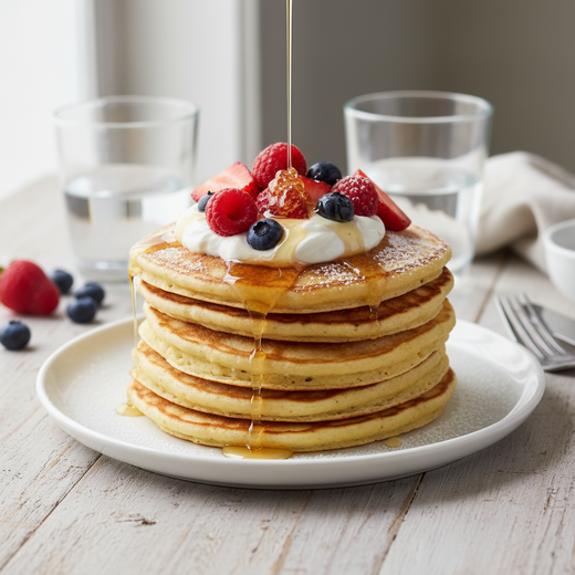 Fluffy Vanilla Protein Pancakes
