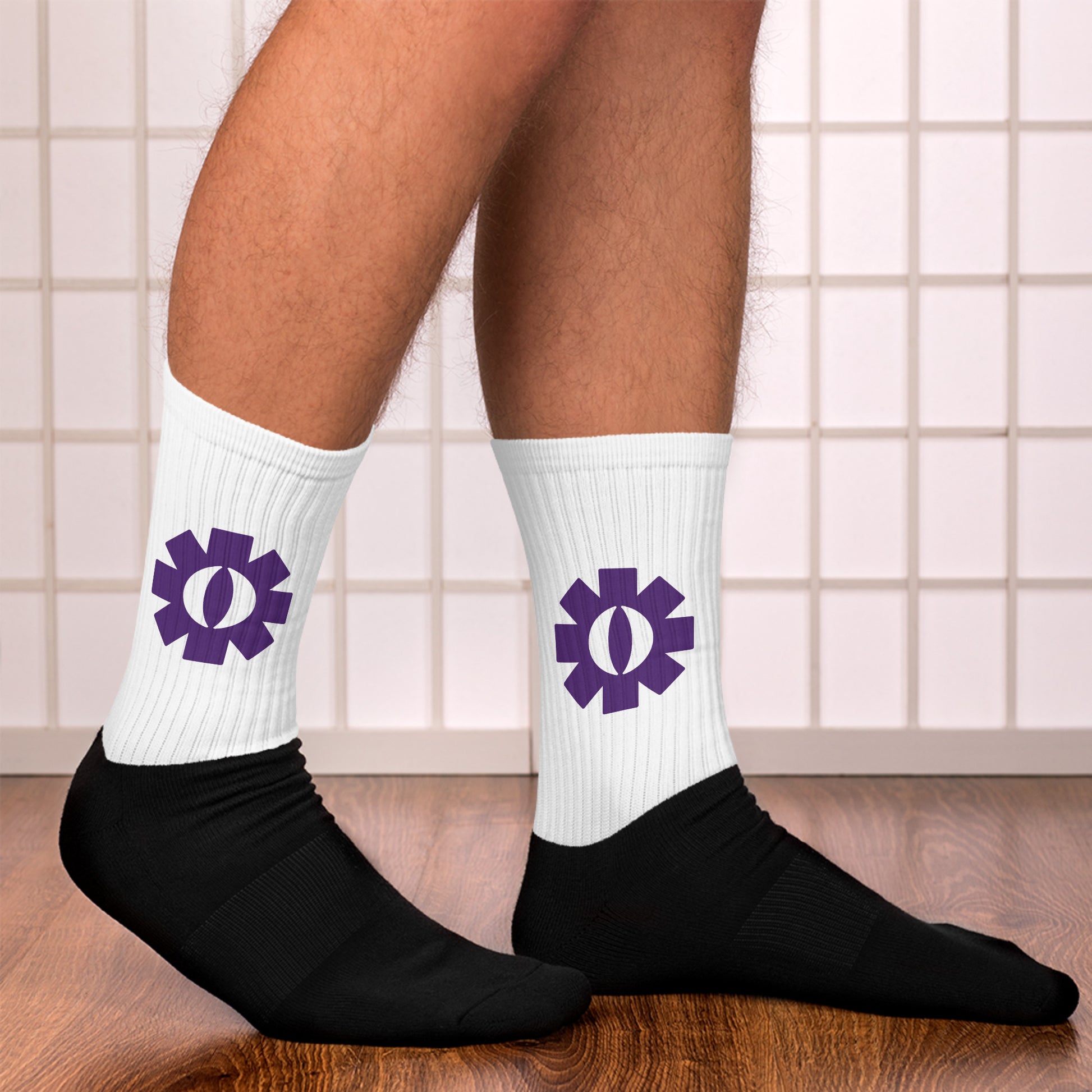 Schwarz weiße Socken mit Logo 