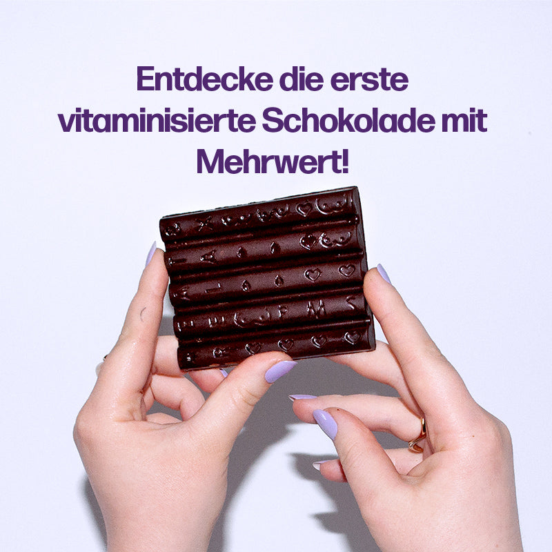 femchoc vegane Schokolade mit Vitamin B6, Kokosblütenzucker und Himbeerpulver zur Hormonregulierung